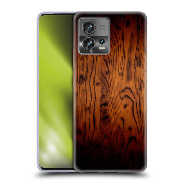 PLdesign Wood Prints Rustic Vintage Brown Burnt Soft Gel Case for Motorola Moto Edge 30 Fusion