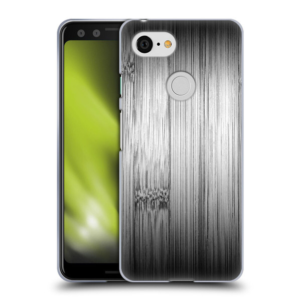 PLdesign Wood Prints Bamboo Burnt Gray Ombre Soft Gel Case for Google Pixel 3