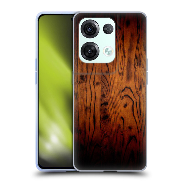 PLdesign Wood Prints Rustic Vintage Brown Burnt Soft Gel Case for OPPO Reno8 Pro