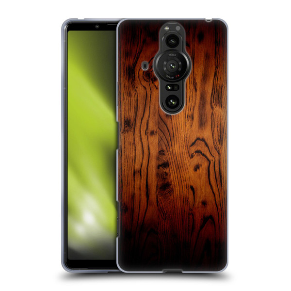 PLdesign Wood Prints Rustic Vintage Brown Burnt Soft Gel Case for Sony Xperia Pro-I