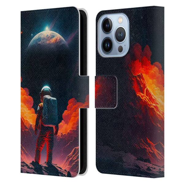 Haroulita Astronaut Galaxy Space Leather Book Wallet Case Cover For Apple iPhone 13 Pro