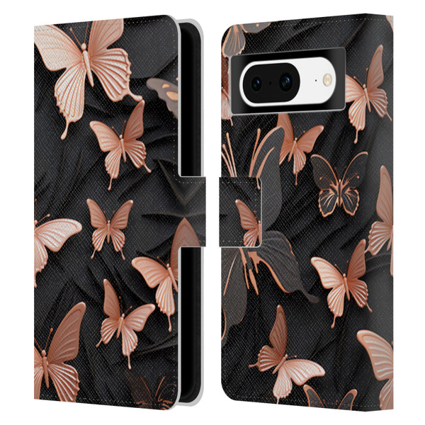 Haroulita Fancy Pattern Butterfly Leather Book Wallet Case Cover For Google Pixel 8