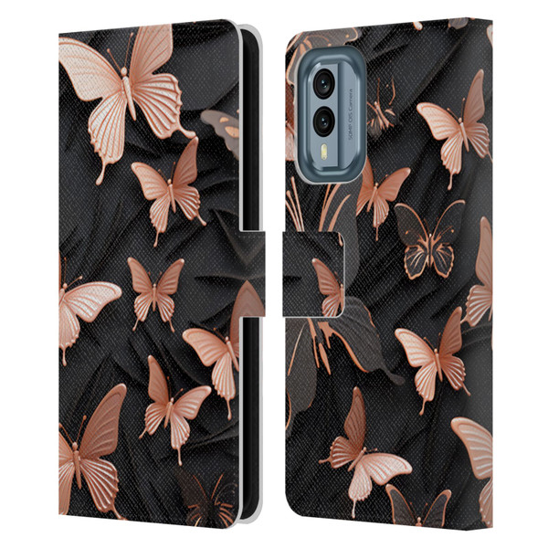 Haroulita Fancy Pattern Butterfly Leather Book Wallet Case Cover For Nokia X30