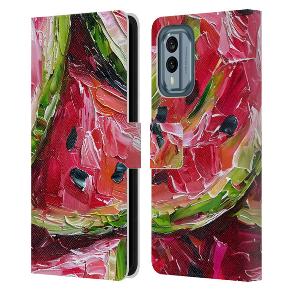 Haroulita Fruit Pattern Watermelon Leather Book Wallet Case Cover For Nokia X30