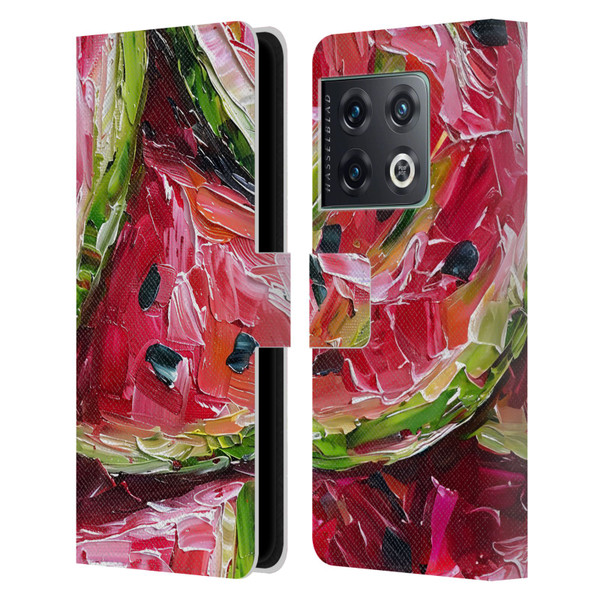 Haroulita Fruit Pattern Watermelon Leather Book Wallet Case Cover For OnePlus 10 Pro