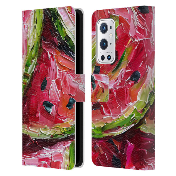 Haroulita Fruit Pattern Watermelon Leather Book Wallet Case Cover For OnePlus 9 Pro