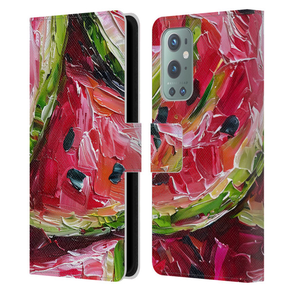 Haroulita Fruit Pattern Watermelon Leather Book Wallet Case Cover For OnePlus 9