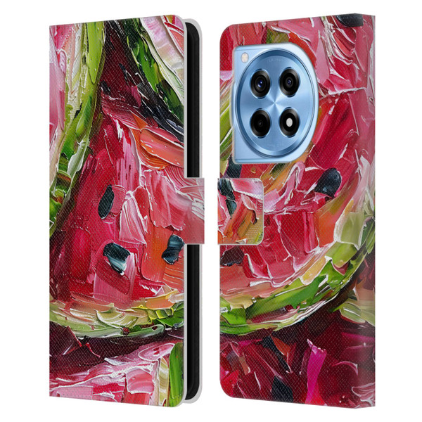Haroulita Fruit Pattern Watermelon Leather Book Wallet Case Cover For OnePlus 12R