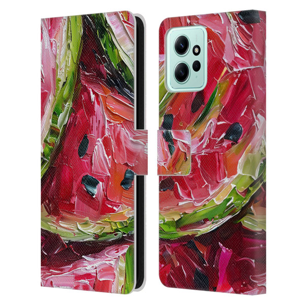 Haroulita Fruit Pattern Watermelon Leather Book Wallet Case Cover For Xiaomi Redmi 12