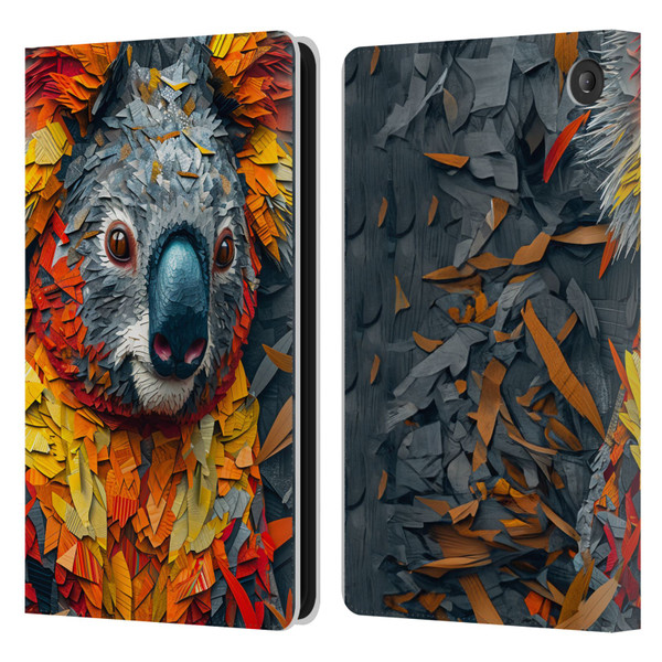 Haroulita Mix Art Animals Koala Leather Book Wallet Case Cover For Amazon Fire 7 2022