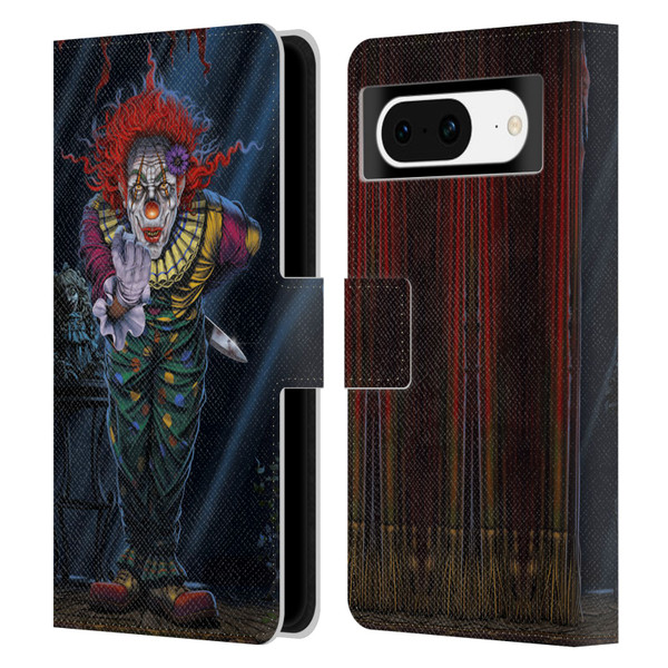 Vincent Hie Graphics Surprise Clown Leather Book Wallet Case Cover For Google Pixel 8
