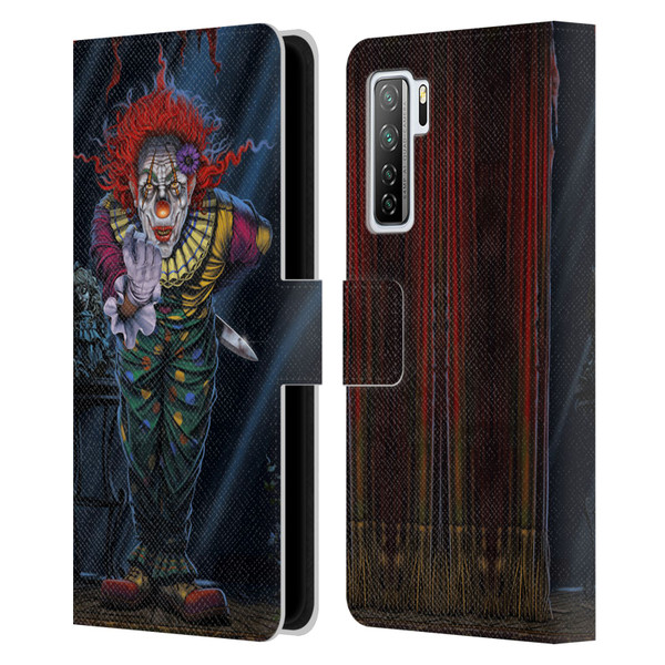 Vincent Hie Graphics Surprise Clown Leather Book Wallet Case Cover For Huawei Nova 7 SE/P40 Lite 5G