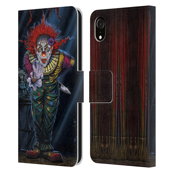 Vincent Hie Graphics Surprise Clown Leather Book Wallet Case Cover For Apple iPhone XR