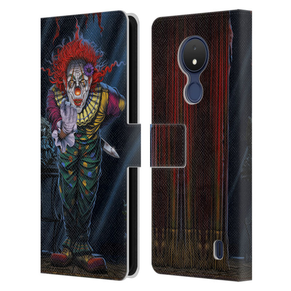 Vincent Hie Graphics Surprise Clown Leather Book Wallet Case Cover For Nokia C21