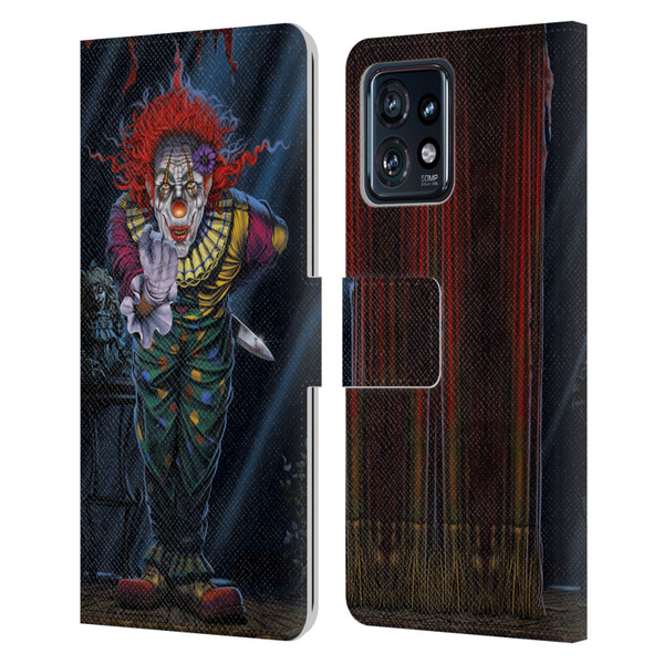 Vincent Hie Graphics Surprise Clown Leather Book Wallet Case Cover For Motorola Moto Edge 40 Pro
