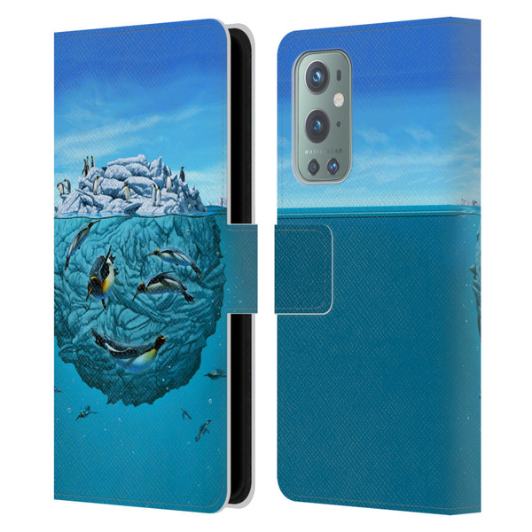 Vincent Hie Graphics Penguin Wink Leather Book Wallet Case Cover For OnePlus 9
