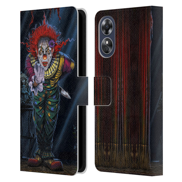 Vincent Hie Graphics Surprise Clown Leather Book Wallet Case Cover For OPPO A17