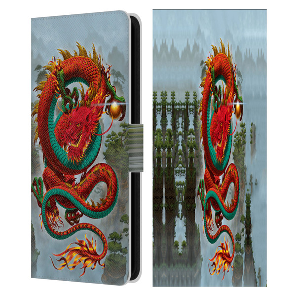 Vincent Hie Graphics Good Fortune Dragon Leather Book Wallet Case Cover For Samsung Galaxy S23 FE 5G