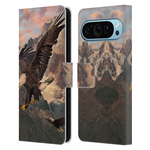 Vincent Hie Key Art Eagle Strike Leather Book Wallet Case Cover For Google Pixel 9 / Pixel 9 Pro