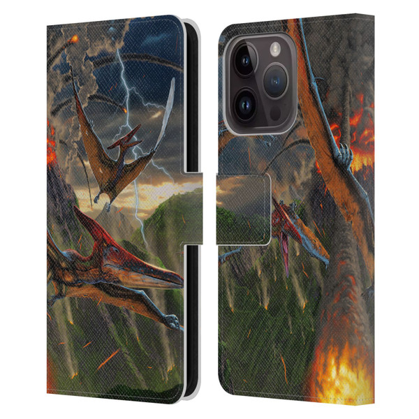 Vincent Hie Key Art Eruption Leather Book Wallet Case Cover For Apple iPhone 15 Pro