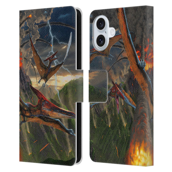 Vincent Hie Key Art Eruption Leather Book Wallet Case Cover For Apple iPhone 16 Plus