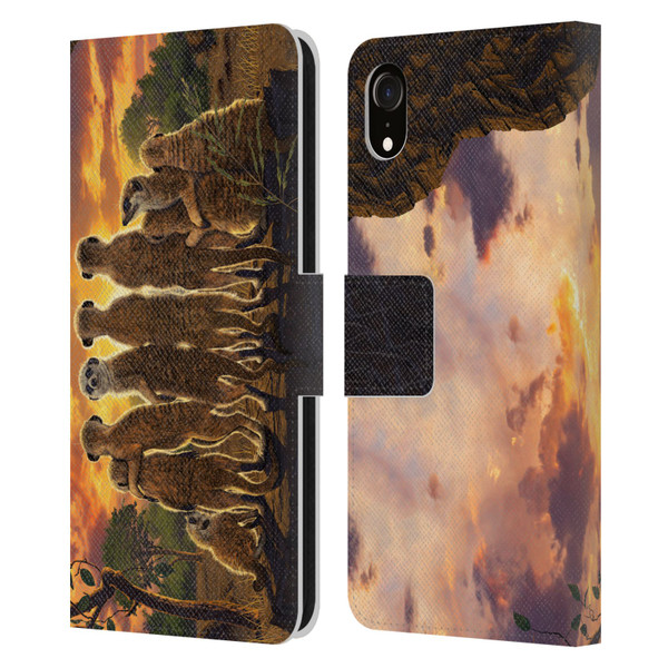 Vincent Hie Key Art Meerkat Family Leather Book Wallet Case Cover For Apple iPhone XR