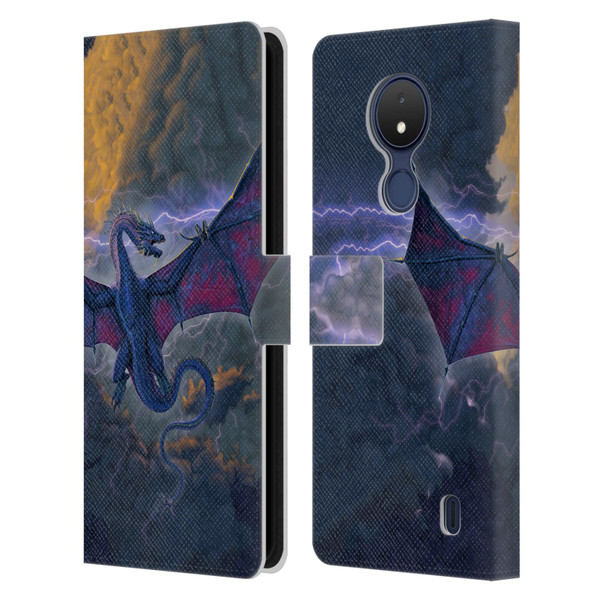 Vincent Hie Key Art Thunder Dragon Leather Book Wallet Case Cover For Nokia C21
