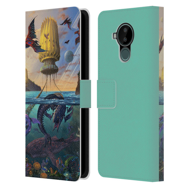Vincent Hie Key Art Alien World Leather Book Wallet Case Cover For Nokia C30