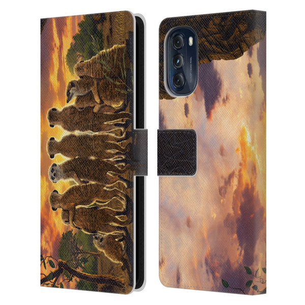 Vincent Hie Key Art Meerkat Family Leather Book Wallet Case Cover For Motorola Moto G (2022)