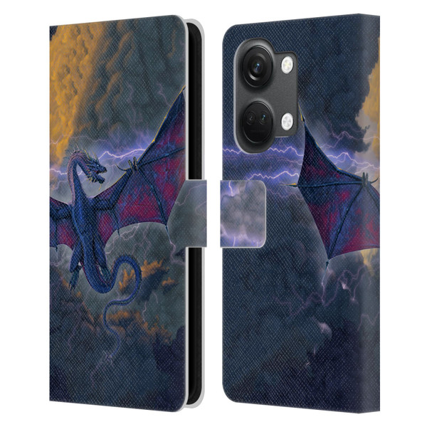 Vincent Hie Key Art Thunder Dragon Leather Book Wallet Case Cover For OnePlus Nord 3 5G