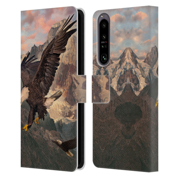 Vincent Hie Key Art Eagle Strike Leather Book Wallet Case Cover For Sony Xperia 1 IV