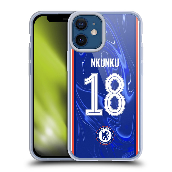 Chelsea Football Club 2024/25 Players Home Kit Christopher Nkunku Soft Gel Case for Apple iPhone 12 Mini