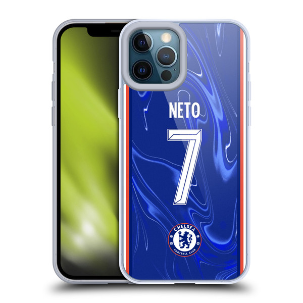 Chelsea Football Club 2024/25 Players Home Kit Pedro Neto Soft Gel Case for Apple iPhone 12 Pro Max