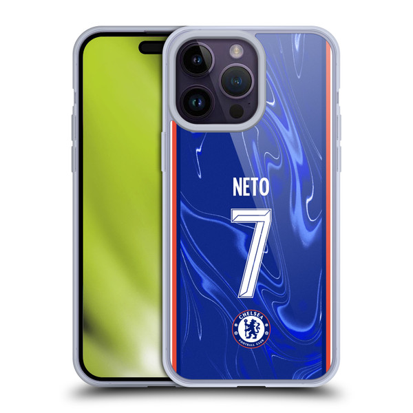 Chelsea Football Club 2024/25 Players Home Kit Pedro Neto Soft Gel Case for Apple iPhone 14 Pro Max