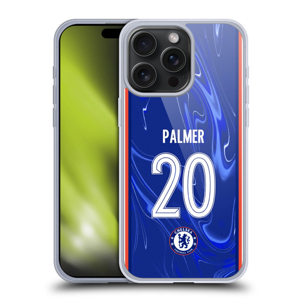 Chelsea Football Club 2024/25 Players Home Kit Cole Palmer Soft Gel Case for Apple iPhone 15 Pro Max