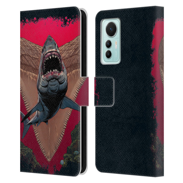 Vincent Hie Key Art Shark Leather Book Wallet Case Cover For Xiaomi 12 Lite