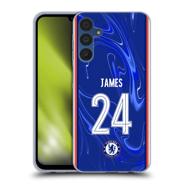 Chelsea Football Club 2024/25 Players Home Kit Reece James Soft Gel Case for Samsung Galaxy A15