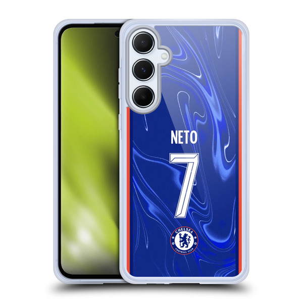 Chelsea Football Club 2024/25 Players Home Kit Pedro Neto Soft Gel Case for Samsung Galaxy A55 5G
