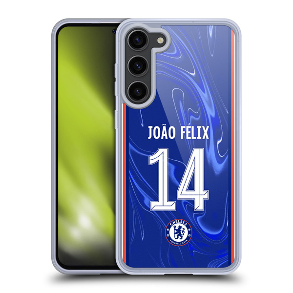 Chelsea Football Club 2024/25 Players Home Kit João Félix Soft Gel Case for Samsung Galaxy S23+ 5G
