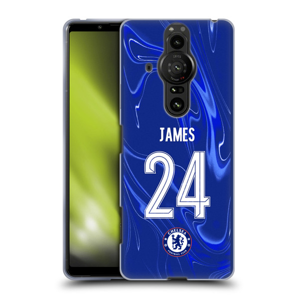 Chelsea Football Club 2024/25 Players Home Kit Reece James Soft Gel Case for Sony Xperia Pro-I