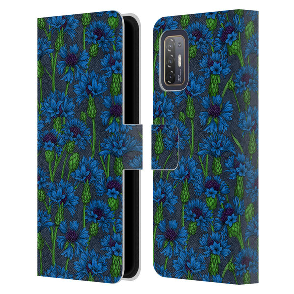 Katerina Kirilova Art Blue Cornflowers Leather Book Wallet Case Cover For HTC Desire 21 Pro 5G