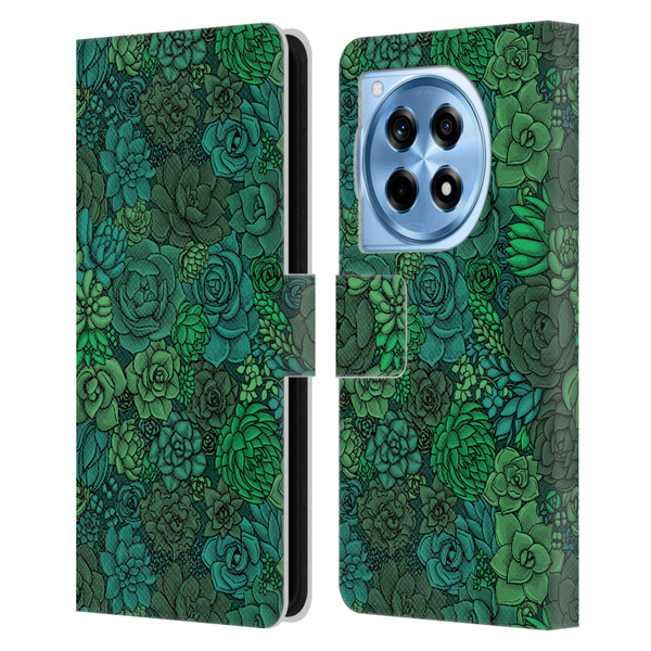 Katerina Kirilova Art Succulent Garden Leather Book Wallet Case Cover For OnePlus 12R