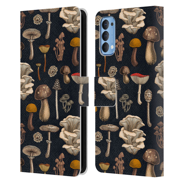 Katerina Kirilova Art Wild Mushrooms Leather Book Wallet Case Cover For OPPO Reno 4 5G
