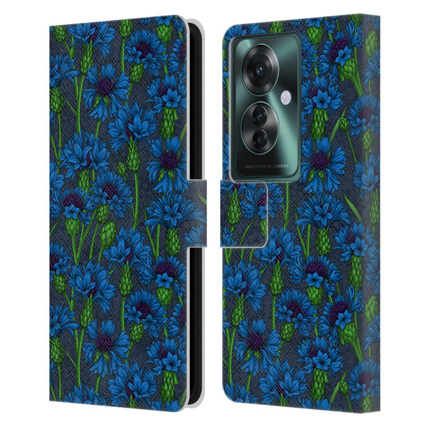 Katerina Kirilova Art Blue Cornflowers Leather Book Wallet Case Cover For OPPO Reno11 F 5G / F25 Pro 5G