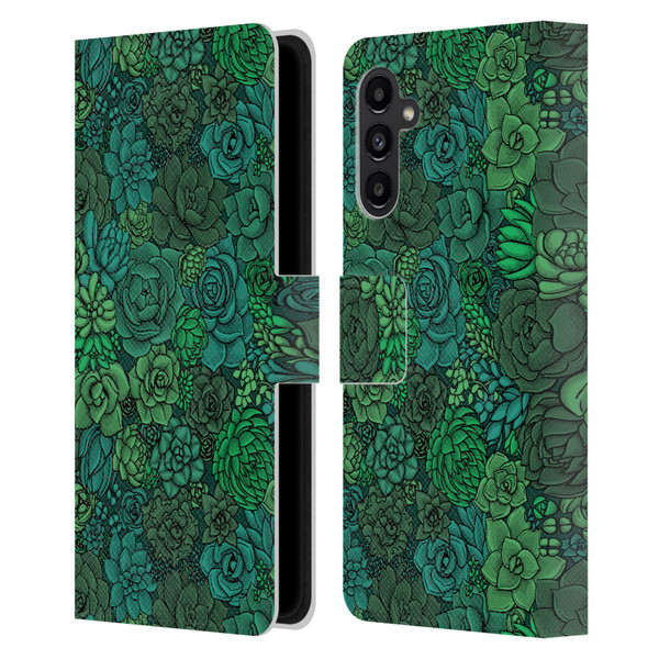 Katerina Kirilova Art Succulent Garden Leather Book Wallet Case Cover For Samsung Galaxy A13 5G (2021)