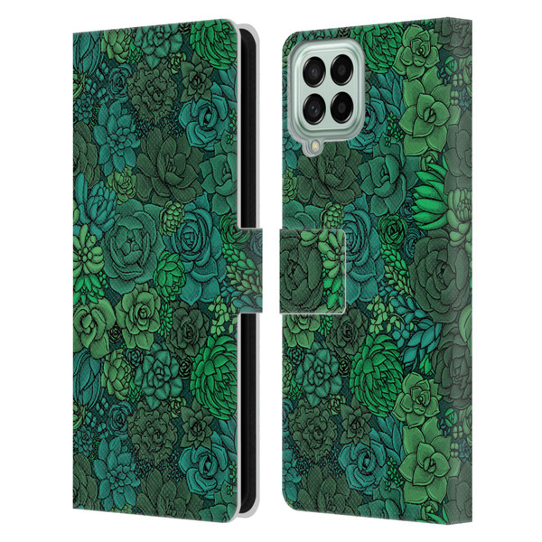 Katerina Kirilova Art Succulent Garden Leather Book Wallet Case Cover For Samsung Galaxy M33 (2022)