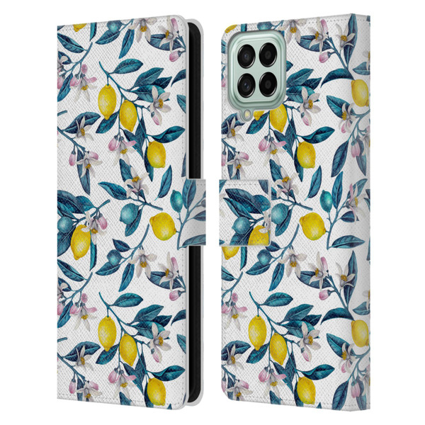 Katerina Kirilova Art Lemons And Blooms Leather Book Wallet Case Cover For Samsung Galaxy M53 (2022)