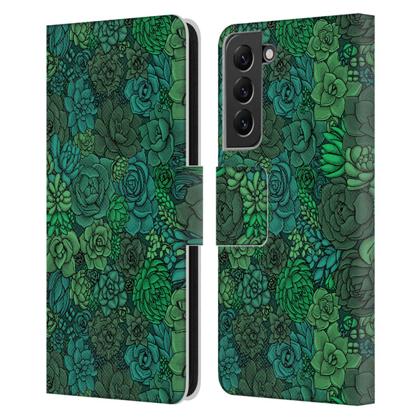Katerina Kirilova Art Succulent Garden Leather Book Wallet Case Cover For Samsung Galaxy S22+ 5G