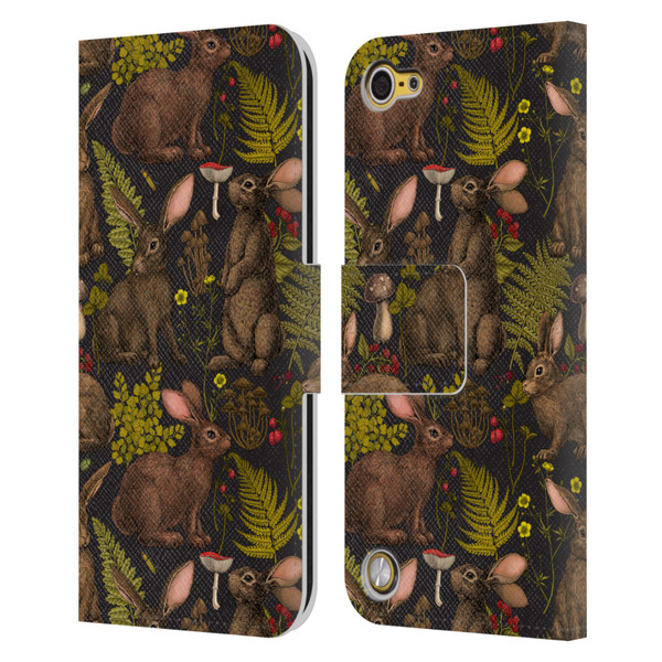 Katerina Kirilova Graphics Rabbits Leather Book Wallet Case Cover For Apple iPod Touch 5G 5th Gen