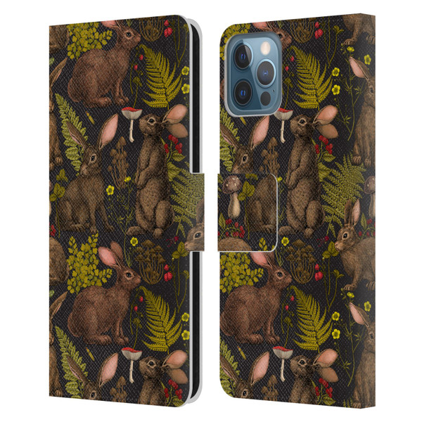 Katerina Kirilova Graphics Rabbits Leather Book Wallet Case Cover For Apple iPhone 12 / iPhone 12 Pro